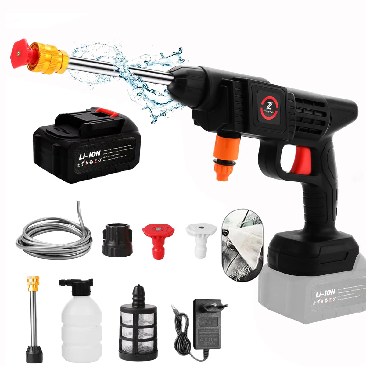 Makita-Nettoyeur haute pression sans fil, 50 bars, à eau, lavage de voiture, batterie 21V