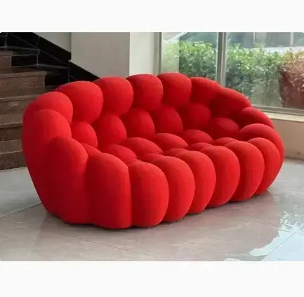 Ensemble de canapés de salon jaunes de styliste, meubles de luxe italiens Divano Soggiorno, tissu européen, Double Chaise nordique
