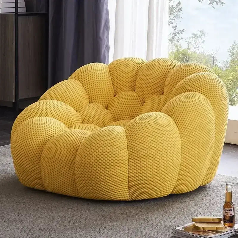 Ensemble de canapés de salon jaunes de styliste, meubles de luxe italiens Divano Soggiorno, tissu européen, Double Chaise nordique