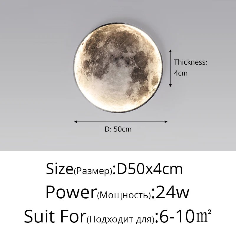 Applique murale LED en forme de lune pour chambre, chambre d'enfant, hall d'entrée, salon, coin café, couloir, galerie, bureau, loft, éclairage intérieur. - Maison & Déco