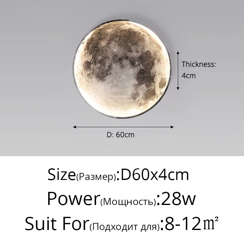 Applique murale LED en forme de lune pour chambre, chambre d'enfant, hall d'entrée, salon, coin café, couloir, galerie, bureau, loft, éclairage intérieur. - Maison & Déco