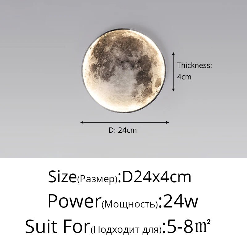 Applique murale LED en forme de lune pour chambre, chambre d'enfant, hall d'entrée, salon, coin café, couloir, galerie, bureau, loft, éclairage intérieur. - Maison & Déco