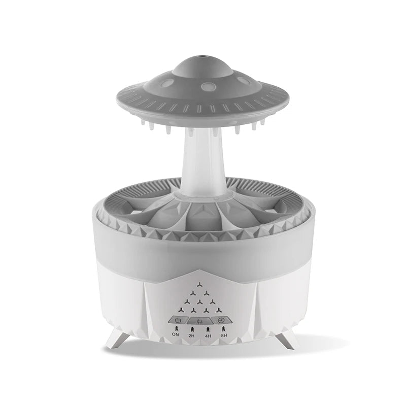 Humidificateur d'air aromatique 350 ml Mini USB avec télécommande, diffuseur d'huiles essentielles et lumière colorée effet goutte de pluie pour une ambiance relaxante. - Maison & Déco