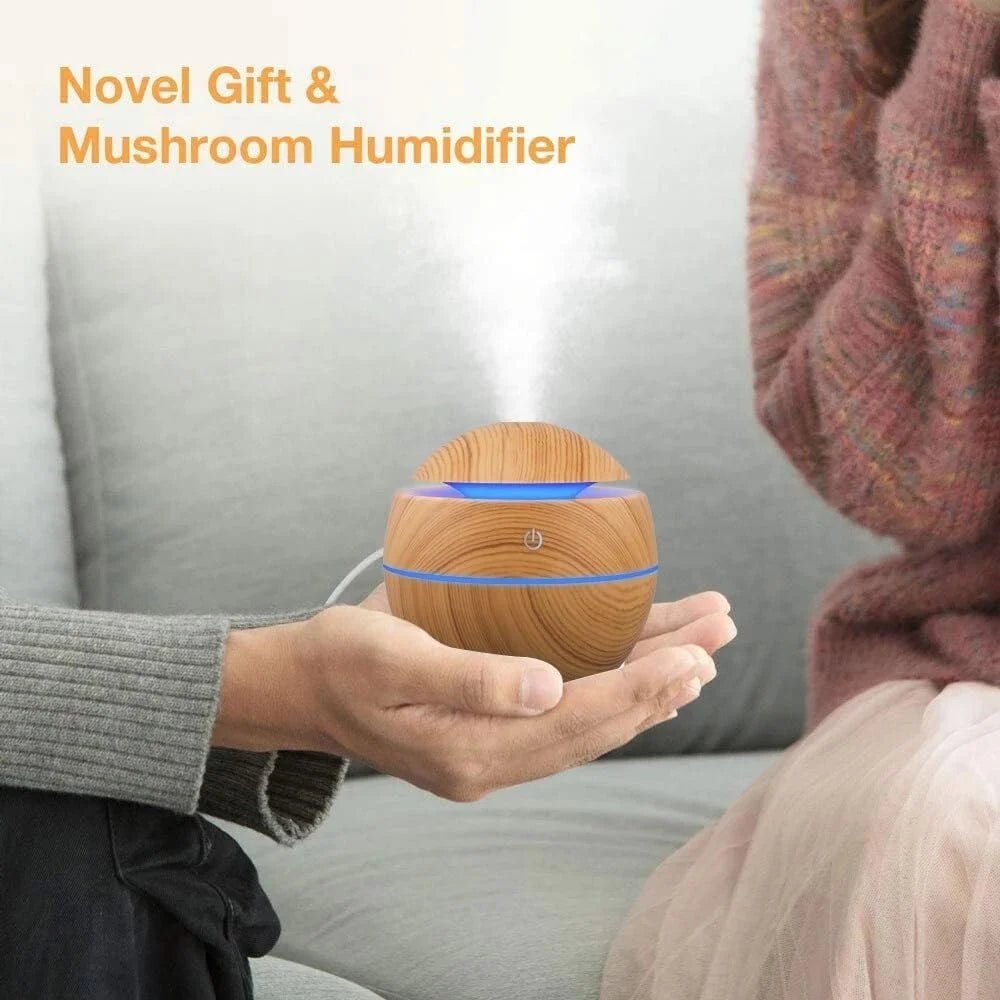 Humidificateur d'air électrique, diffuseur d'arômes, humidificateur d'air ultrasonique en bois, diffuseur d'huiles essentielles, brumisateur frais pour chambre à coucher - Maison & Déco