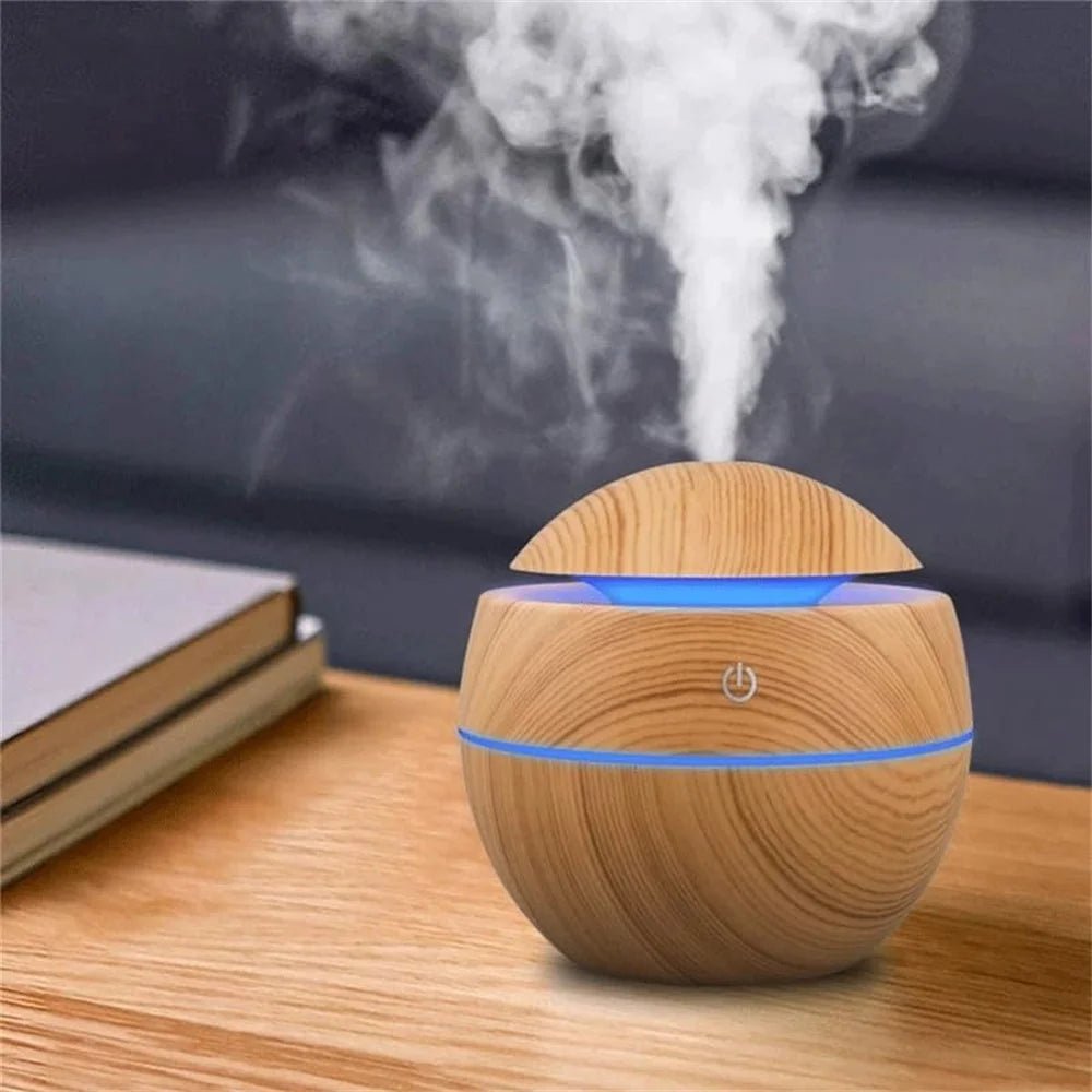 Humidificateur d'air électrique, diffuseur d'arômes, humidificateur d'air ultrasonique en bois, diffuseur d'huiles essentielles, brumisateur frais pour chambre à coucher - Maison & Déco