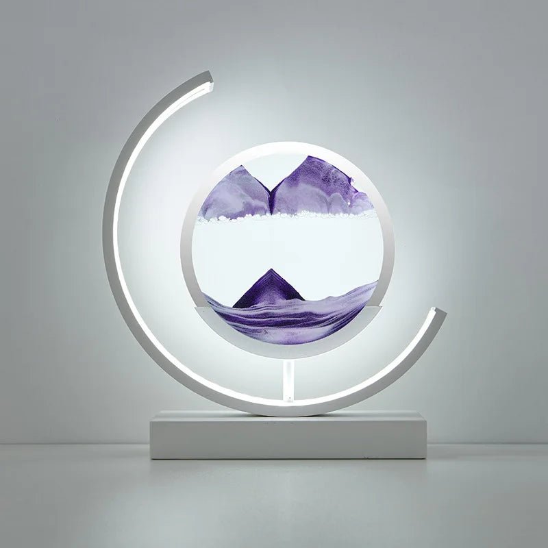Lampe de table LED Quicksand Art, veilleuse à sable mouvant, sablier en verre dynamique, décoration intérieure, cadeau - Maison & Déco