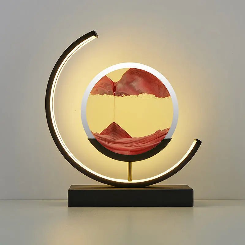 Lampe de table LED Quicksand Art, veilleuse à sable mouvant, sablier en verre dynamique, décoration intérieure, cadeau - Maison & Déco