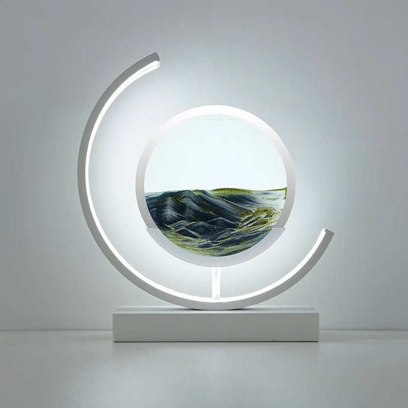 Lampe de table LED Quicksand Art, veilleuse à sable mouvant, sablier en verre dynamique, décoration intérieure, cadeau - Maison & Déco