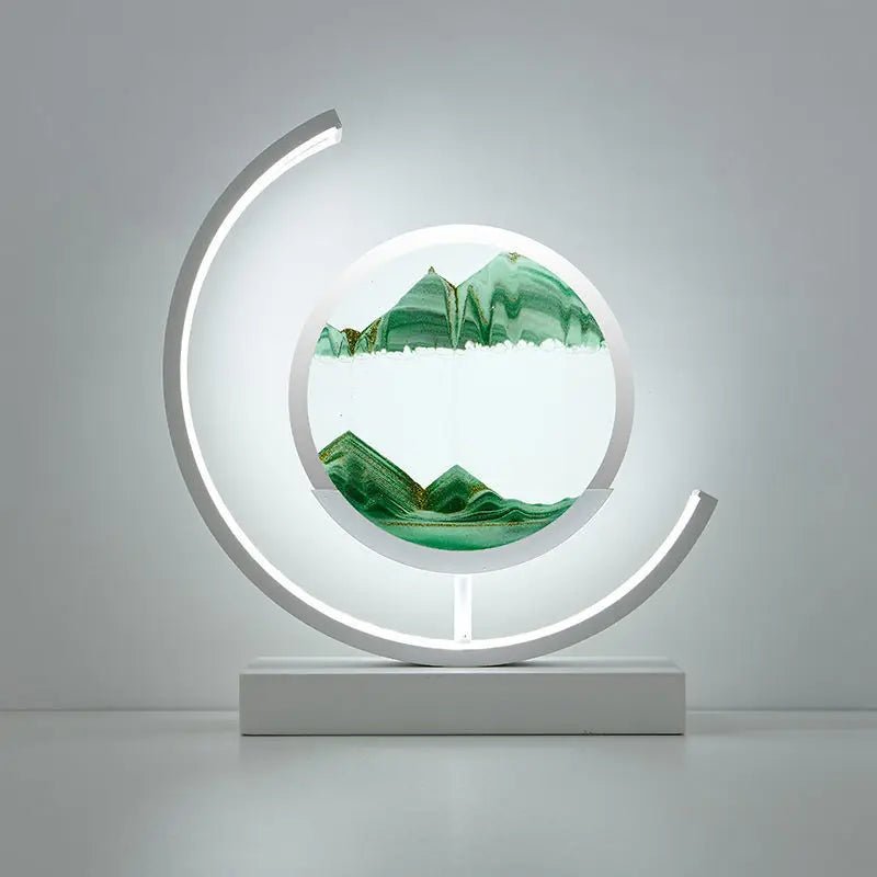 Lampe de table LED Quicksand Art, veilleuse à sable mouvant, sablier en verre dynamique, décoration intérieure, cadeau - Maison & Déco