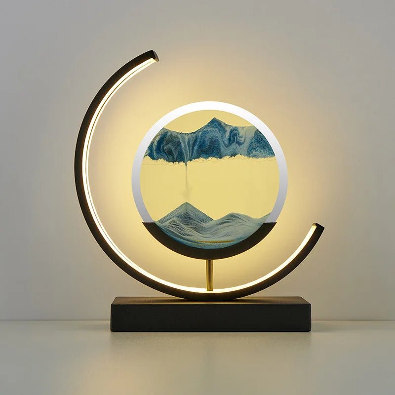 Lampe de table LED Quicksand Art, veilleuse à sable mouvant, sablier en verre dynamique, décoration intérieure, cadeau - Maison & Déco