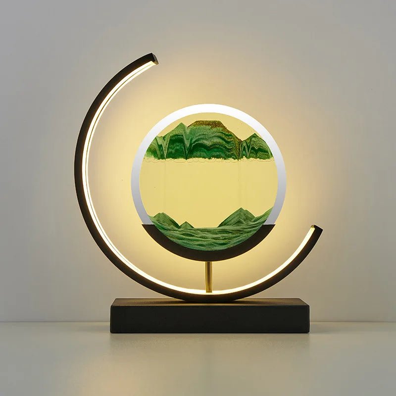 Lampe de table LED Quicksand Art, veilleuse à sable mouvant, sablier en verre dynamique, décoration intérieure, cadeau - Maison & Déco