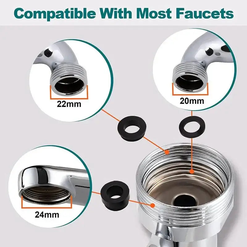 Métal 1080 ° Tête de pulvérisation de robinet à Rotation universelle, adaptateur 22/24mm, prolongateur de robinet de lavabo, aérateur, buse de barboteur, robinet de cuisine - Maison & Déco