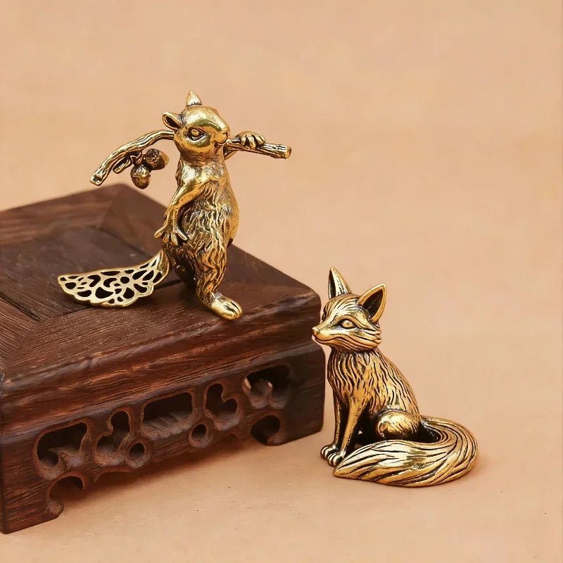 Ornement hibou en laiton fait main, style bohème, figurine créative, petit objet de décoration de bureau, cadeau unique pour la maison, décoration luxueuse. - Maison & Déco