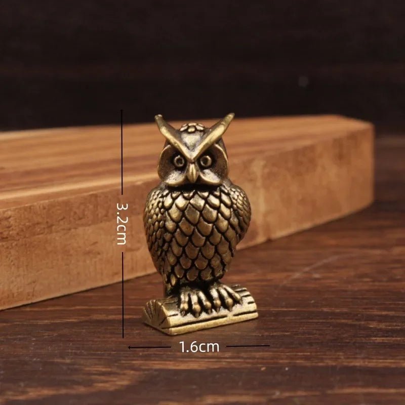Ornement hibou en laiton fait main, style bohème, figurine créative, petit objet de décoration de bureau, cadeau unique pour la maison, décoration luxueuse. - Maison & Déco