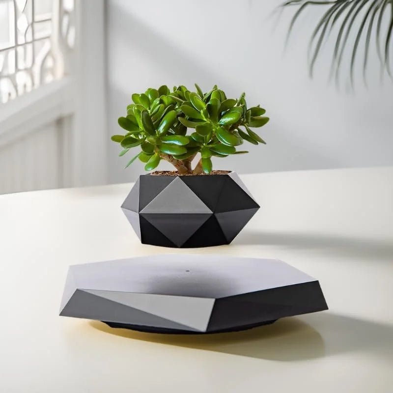 Pot lévitant, support pour plante étonnant, pot de fleurs magnétique flottant pour la décoration de bureau et de maison, ornements modernes, cadeaux de Noël créatifs - Maison & Déco