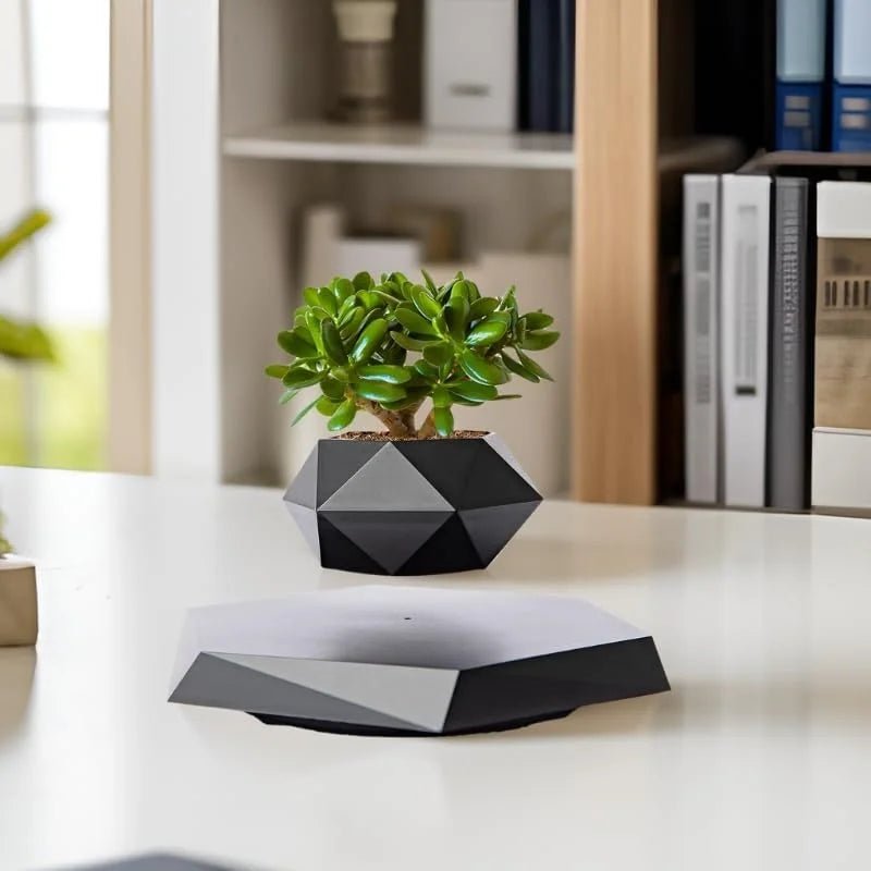 Pot lévitant, support pour plante étonnant, pot de fleurs magnétique flottant pour la décoration de bureau et de maison, ornements modernes, cadeaux de Noël créatifs - Maison & Déco