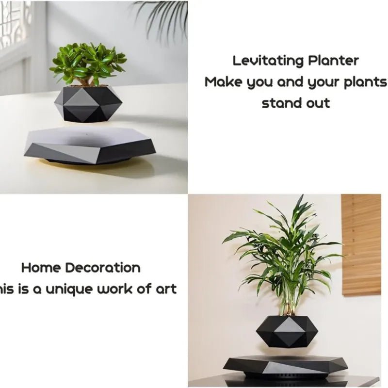 Pot lévitant, support pour plante étonnant, pot de fleurs magnétique flottant pour la décoration de bureau et de maison, ornements modernes, cadeaux de Noël créatifs - Maison & Déco