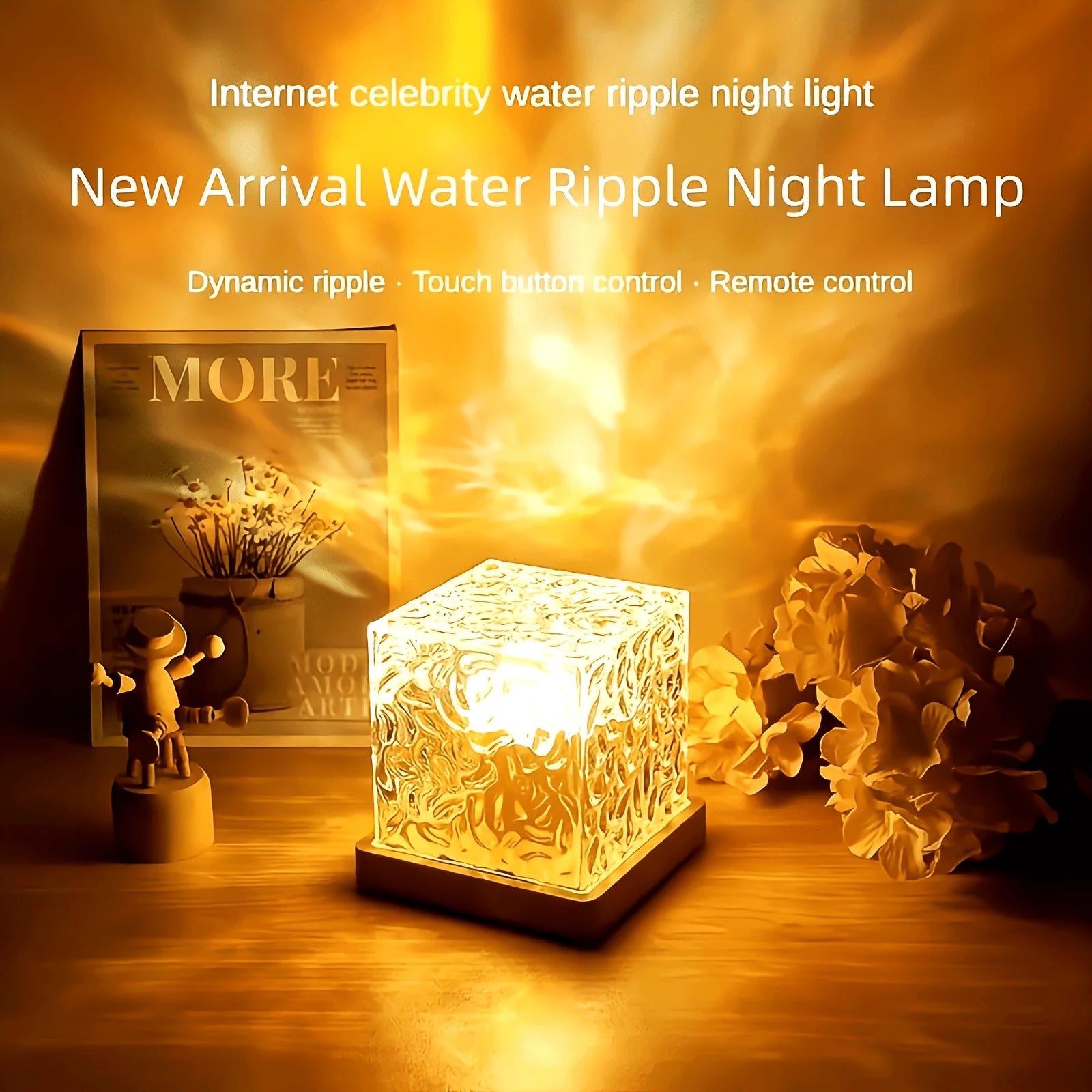 Projecteur de lumière LED tactile effet vagues et aurores boréales, 16 couleurs, avec télécommande, intensité variable, rotation automatique, alimentation USB, idéal pour un cadeau ou une décoration de fête. - Maison & Déco