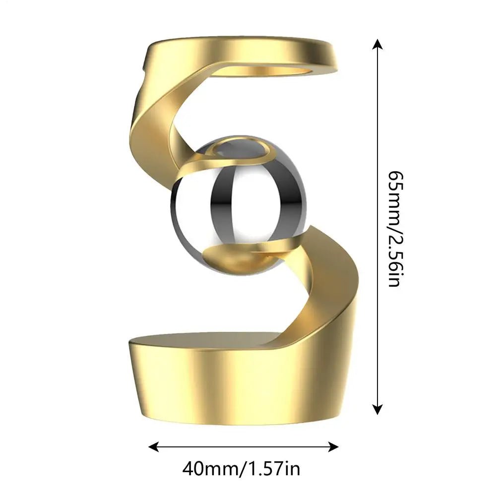 Sphère gyroscopique suspendue rotative, défiant la gravité, sculpture cinétique anti-stress pour bureau ou table. - Maison & Déco