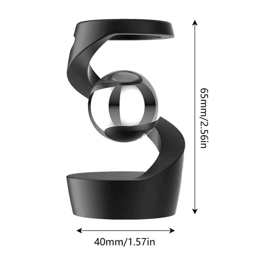 Sphère gyroscopique suspendue rotative, défiant la gravité, sculpture cinétique anti-stress pour bureau ou table. - Maison & Déco
