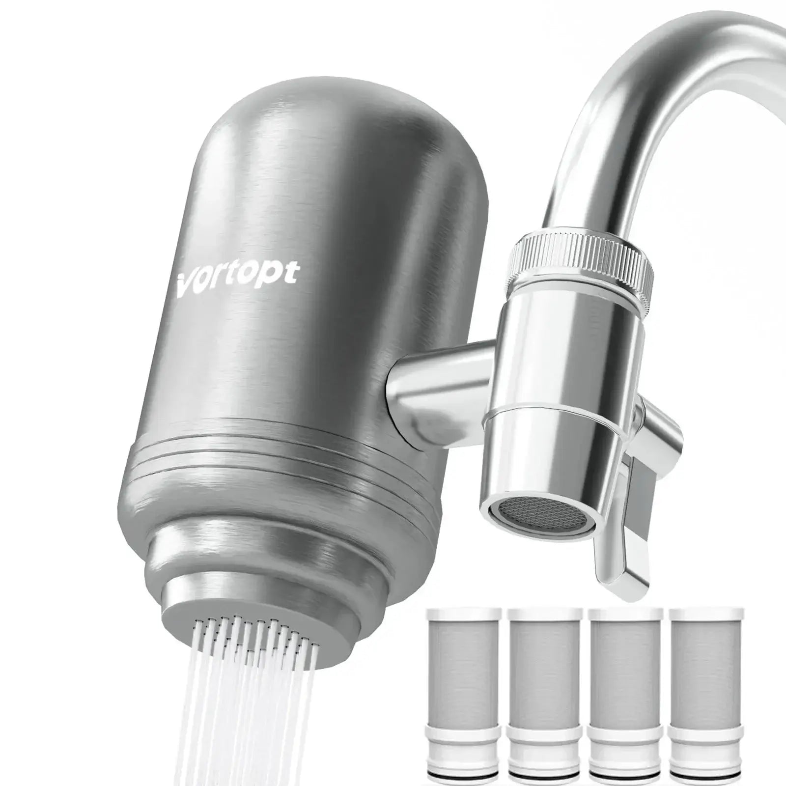 Système de filtration et de purification d'eau pour robinet en acier inoxydable HOMEFISH, certifié NSF. Réduit le plomb, le chlore et les mauvais goûts dans la cuisine. - Maison & Déco